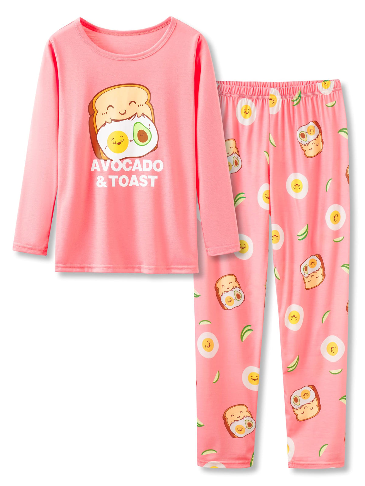 Beezizac Girls Pajamas Cute Print Short/Long Sleeve Pants Set Size 6-18