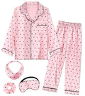 EPLAZA 2Pcs Kids Satin Pajamas Sets Girls Silk Pajamas Button-Down Pjs Set