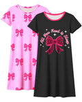 Sylfairy 2Pcs Girls Nightgowns Kids Pajamas Princess Nightgown Dress Sleepwear for Toddler Little Girls Nightdress