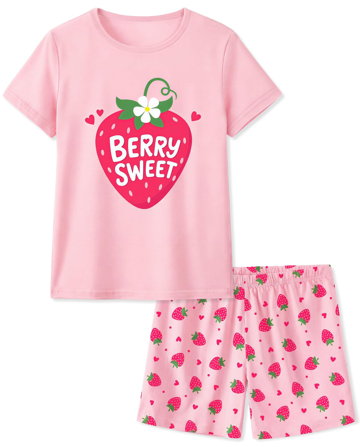 HONGTEYA Cotton Girls Clothes Kids Short Sleeve for 4-15T Years