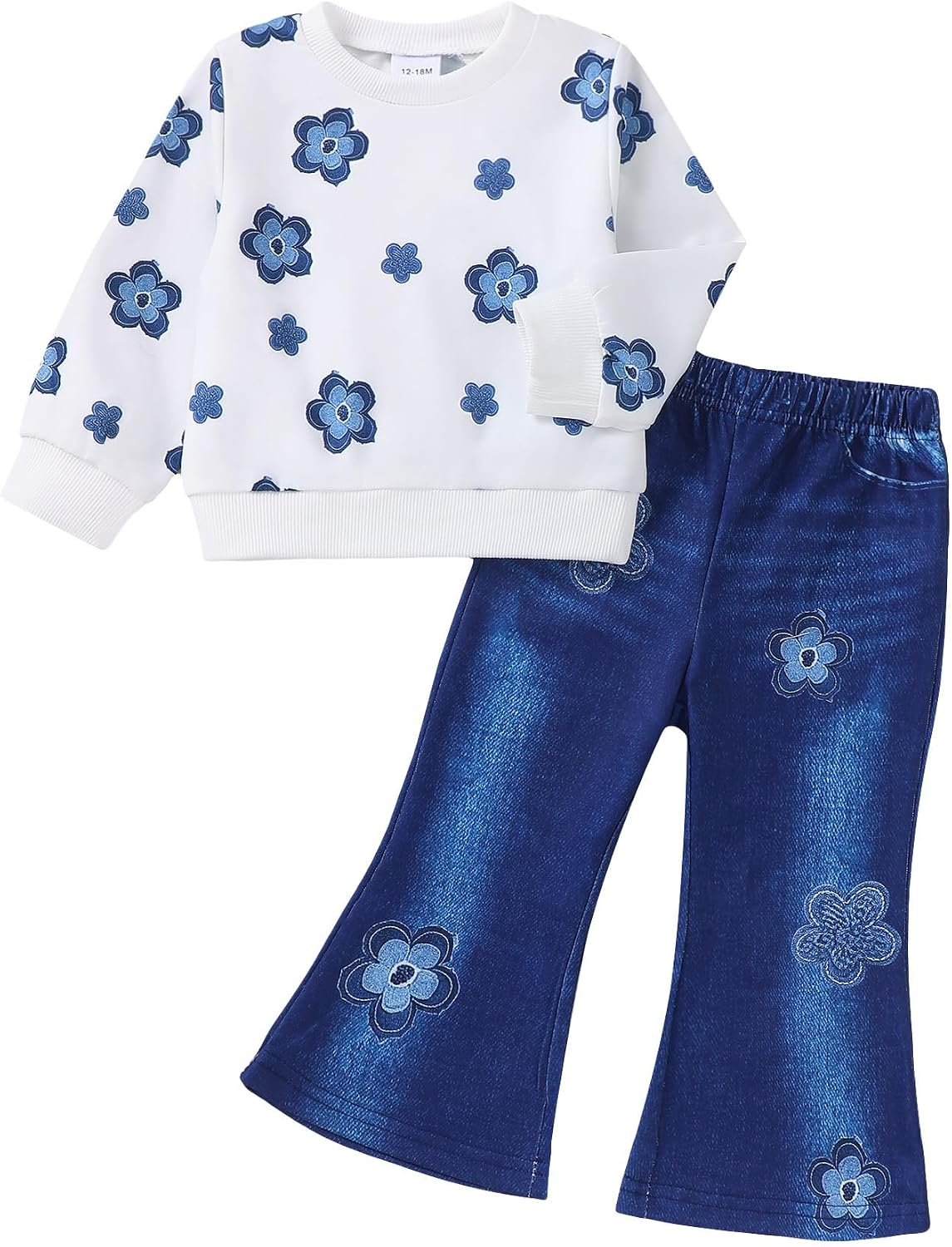 SODLON Toddler Girl Clothes Baby Fall Winter Sweatshirt Pants Outfit 12M-5T