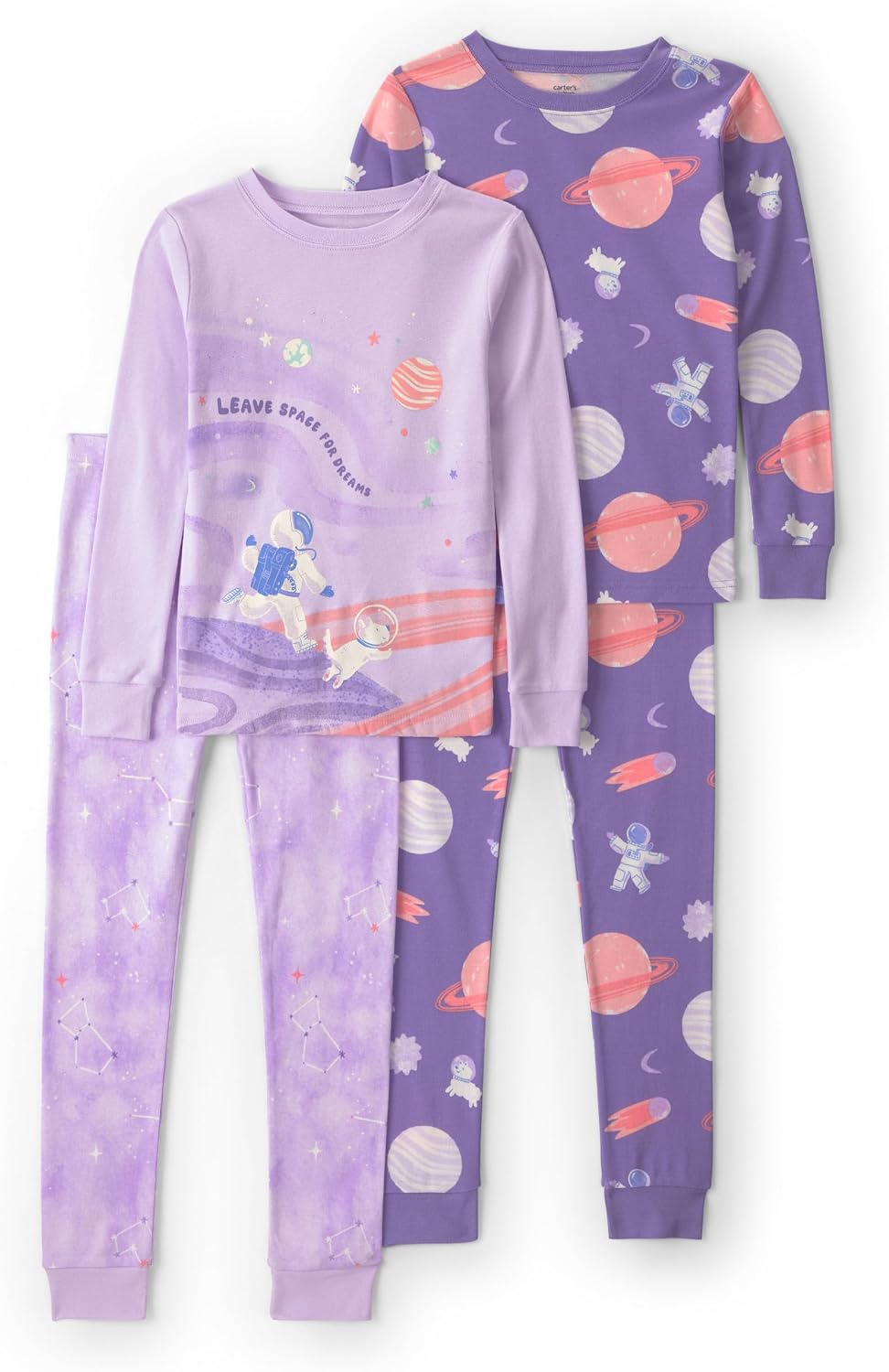 Carter's Girls' 4-piece Tight Fit Cotton Pajama Set