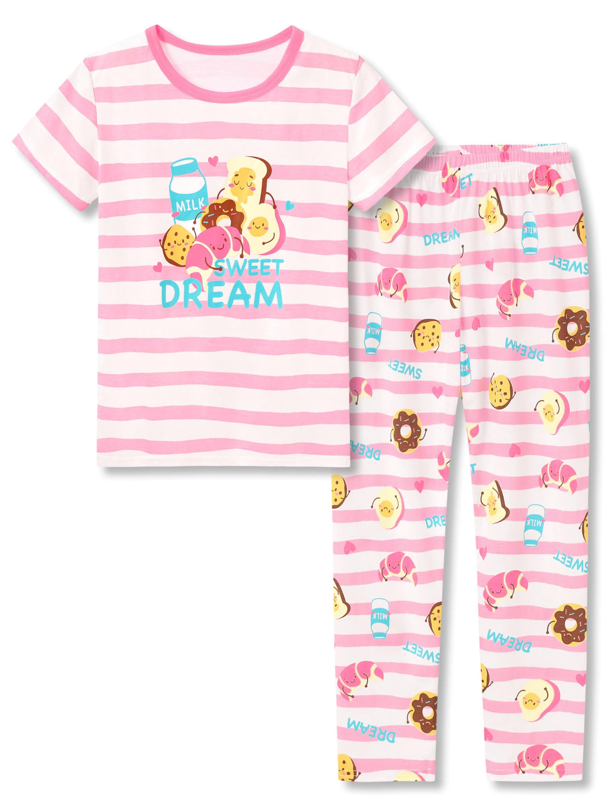 Cozchique Girls 2-Piece Adorable Cartoon Print Soft Pajama Set Size 6-18