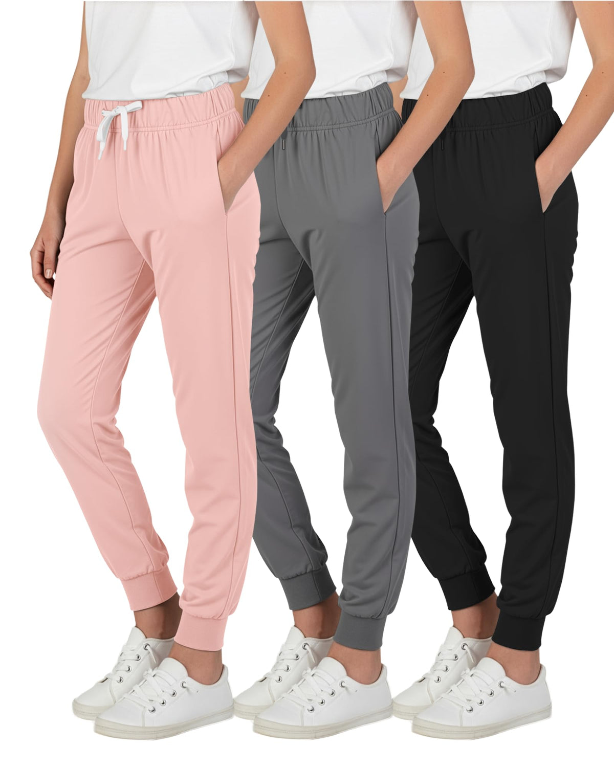 3 Pack Girls' Joggers Sweatpants Pants Athletic Yoga Pockets Kids Teen