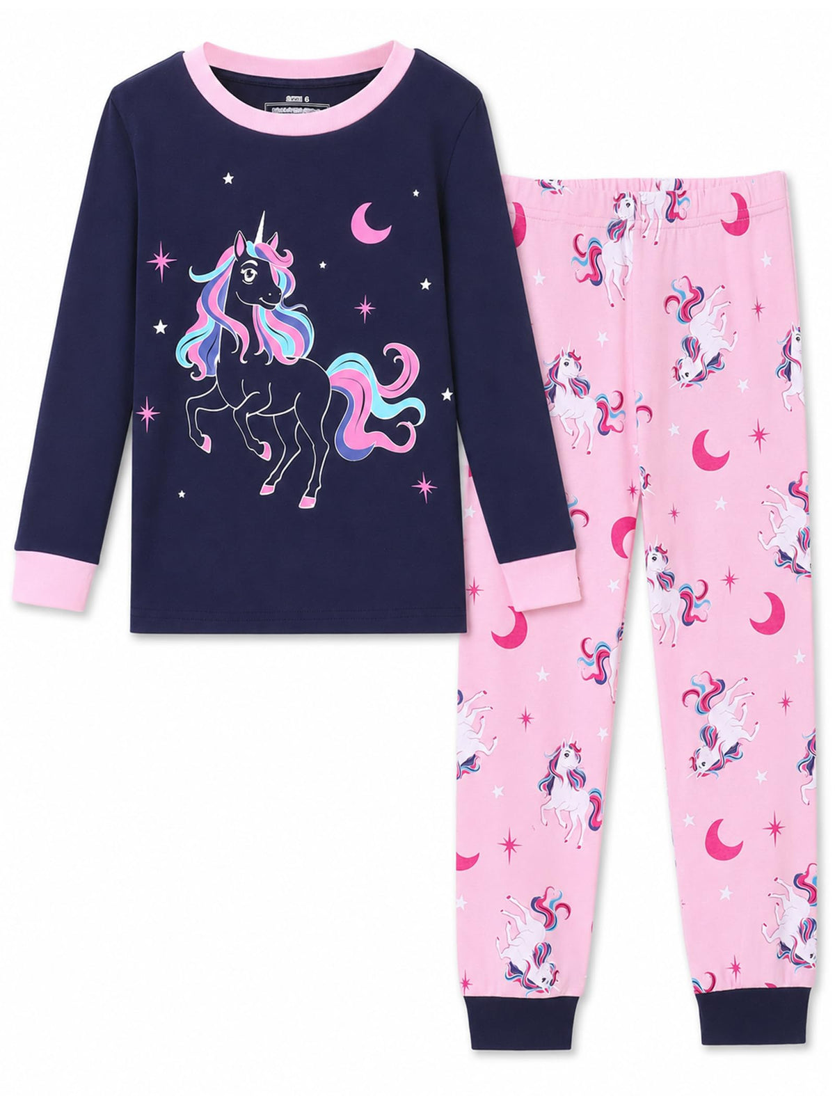 Mikrdoo Girls Pajamas 2 Piece Snug Long Sleeve Pjs Sets 4-14 Years