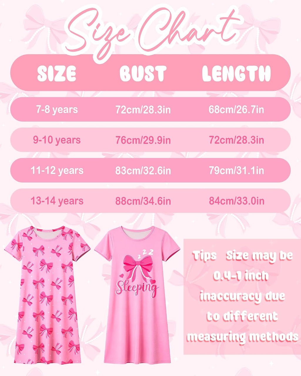 Sylfairy 2Pcs Girls Nightgowns Kids Pajamas Princess Nightgown Dress Sleepwear for Toddler Little Girls Nightdress