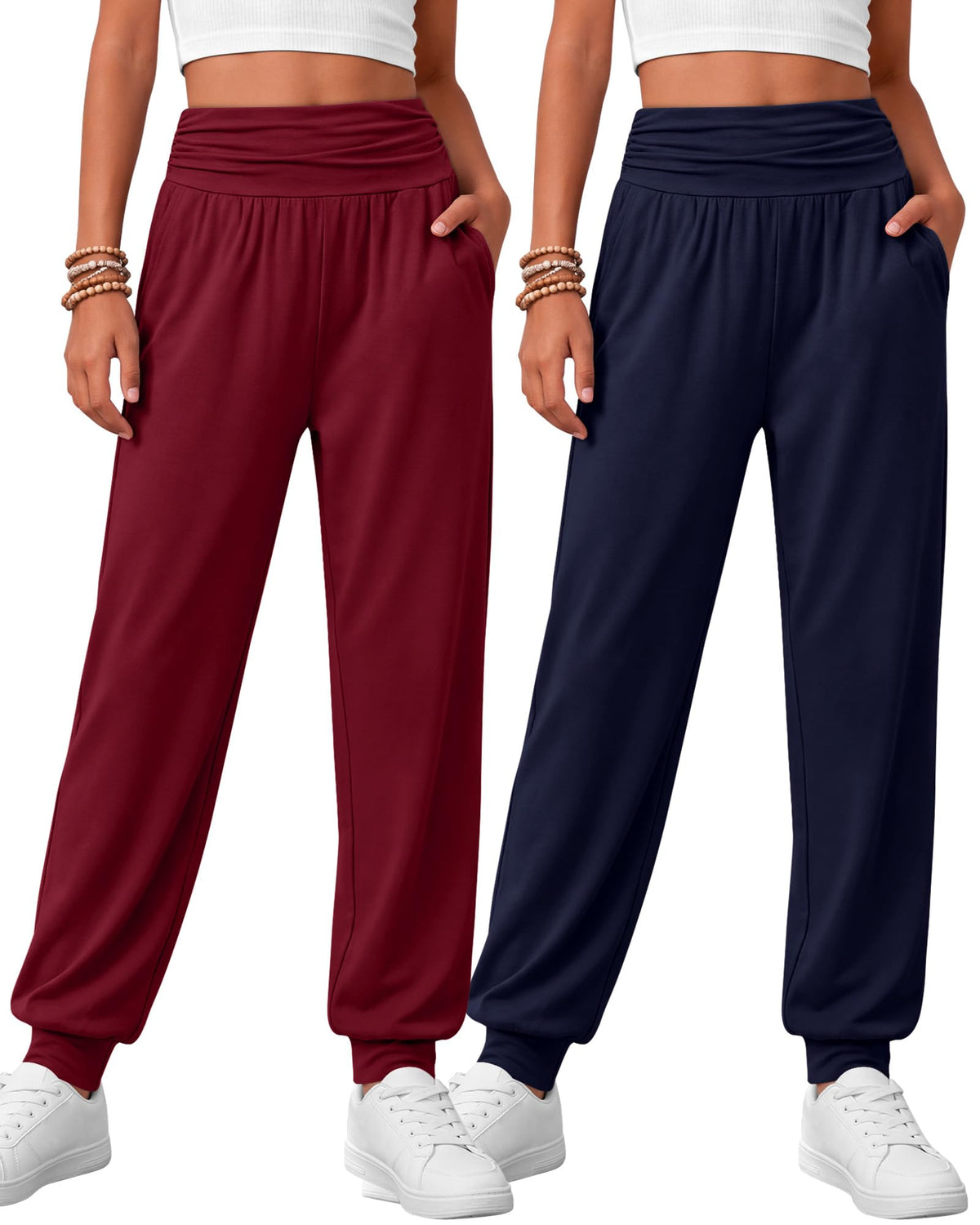 2 Pack Girls' Joggers with Pockets