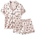 FIOBEE Girls Satin Pajamas Set Short Sleeve Two Piece Pjs for 8-14 Years