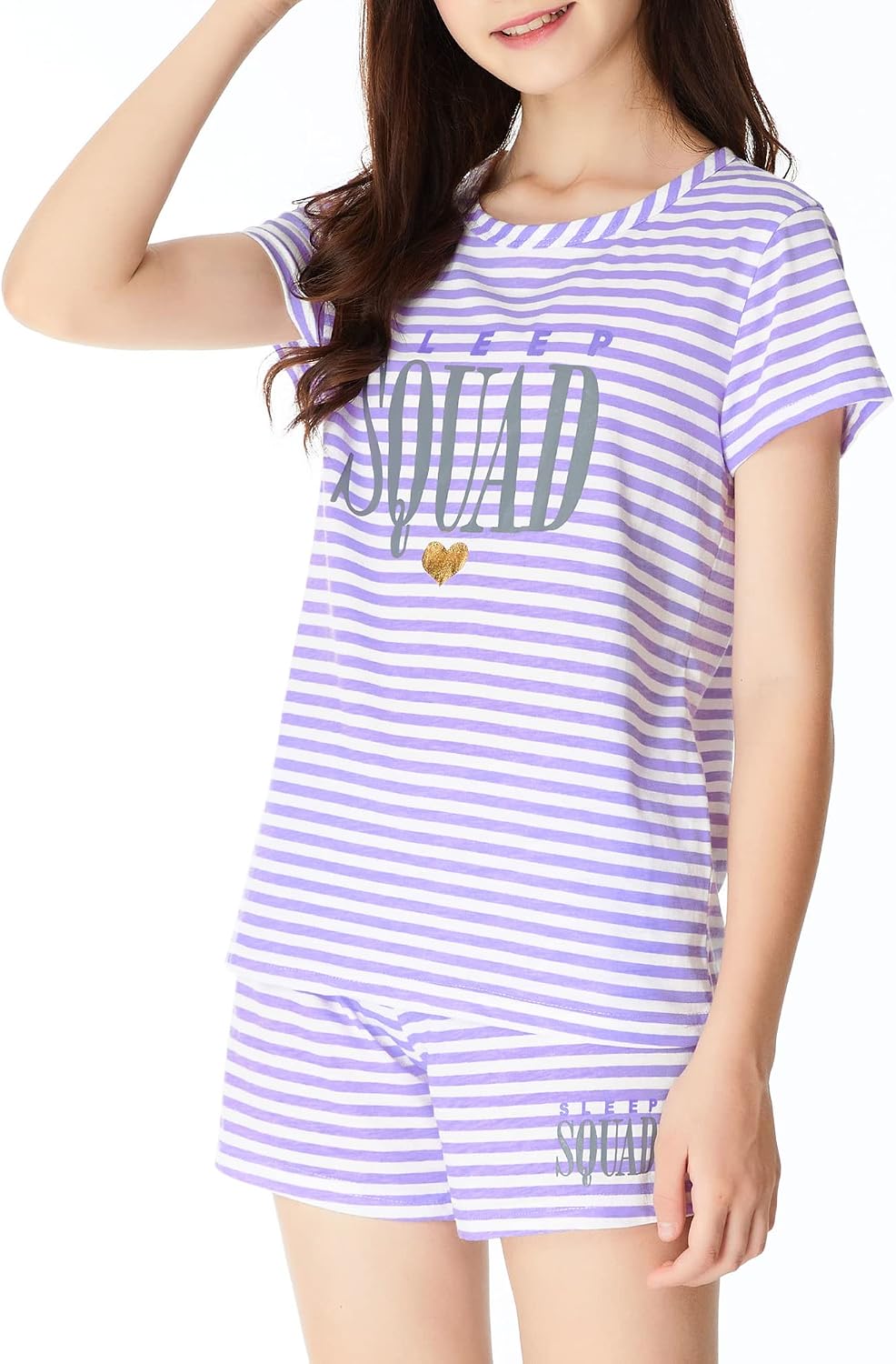 Cozchique Girls Striped Soft Short Sleeve & Shorts Pajama Set Sizes 4T-18