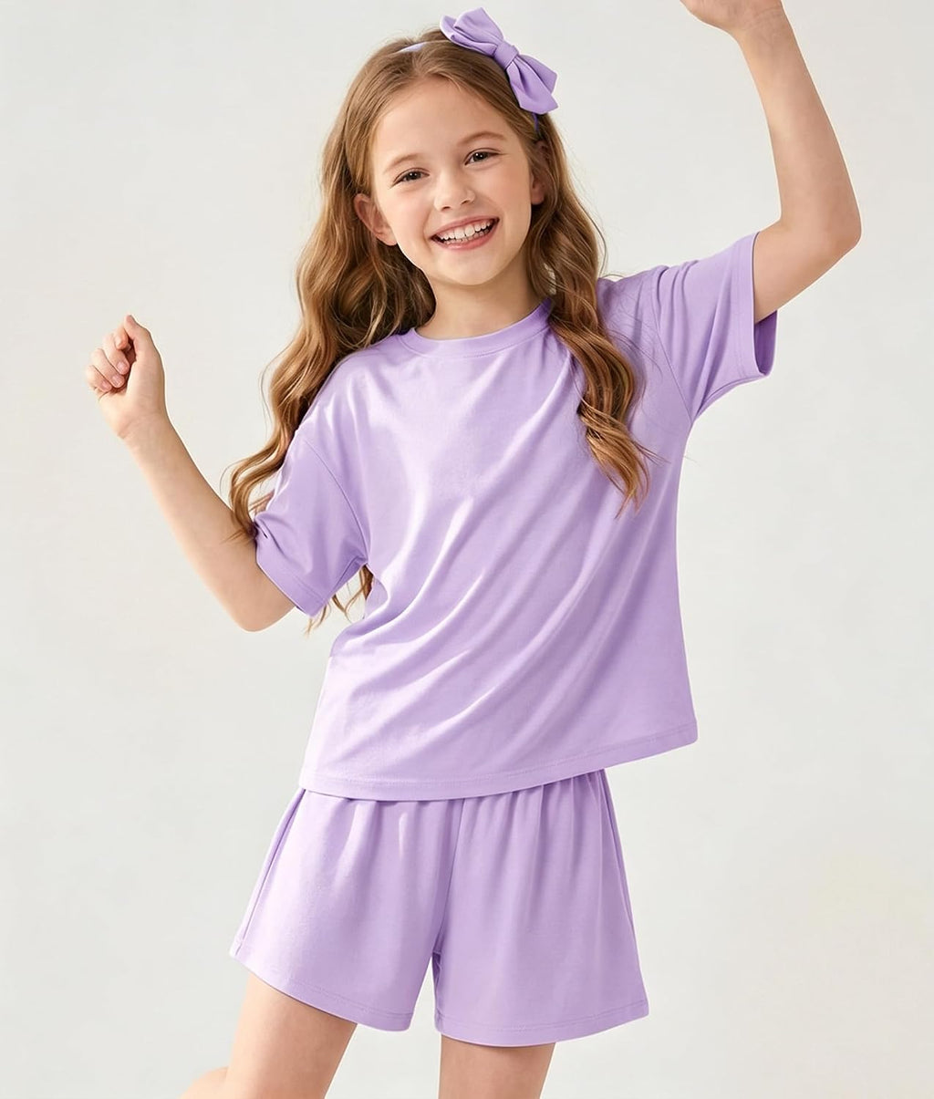 Petite&Me Viscose from Bamboo Girls Pajamas, Ultra-soft 2PCs Set, Size 6-14