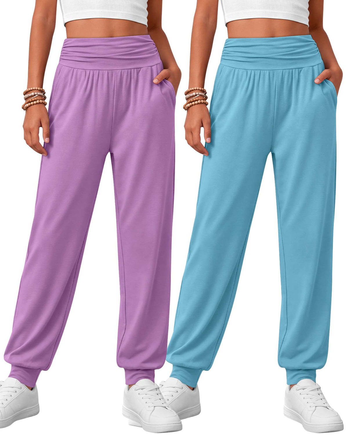 2 Pack Girls' Joggers with Pockets
