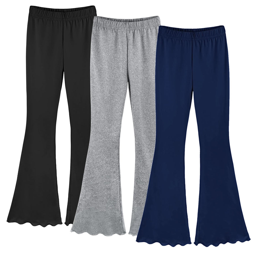 ZukoCert Girls Flare Leggings, Mid Waist Bell Bottom Pants for Kids, Kids Flare Pants Size 4-13Y