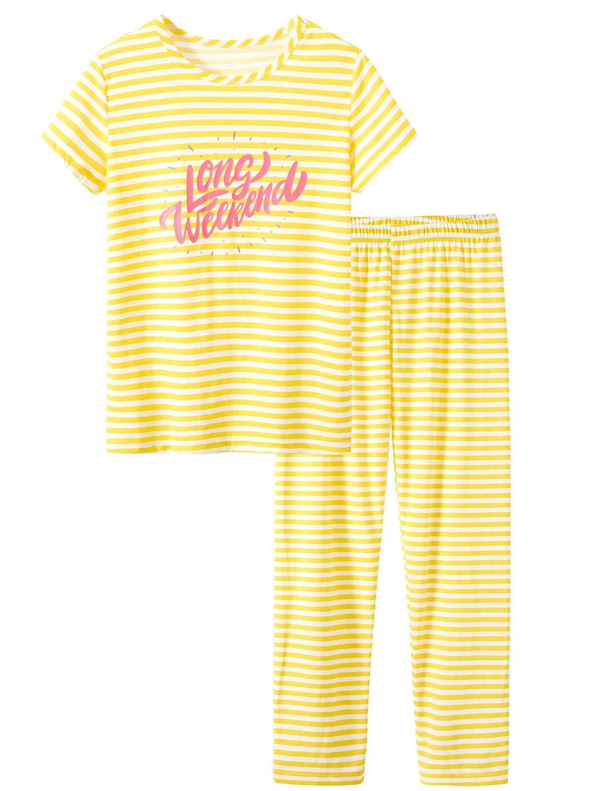 Cozchique Girls 2-Piece Adorable Cartoon Print Soft Pajama Set Size 6-18