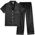 Vopmocld Button Down Satin Pajamas Kids Short Sleeve Long Pant Silky Pyjama