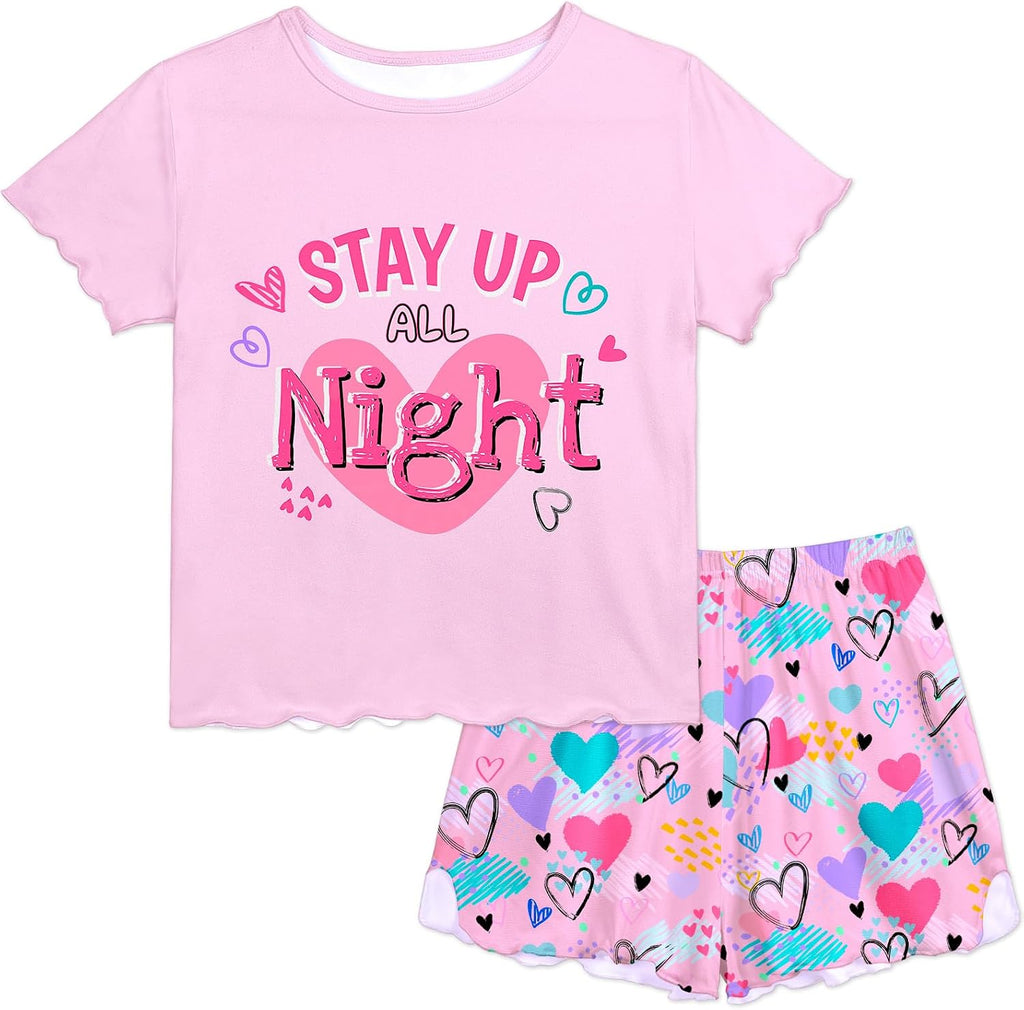 Play Tailor Girls Pajamas for Toddler Ruffled Kids Pjs Sets Sleepwear 3-10Y