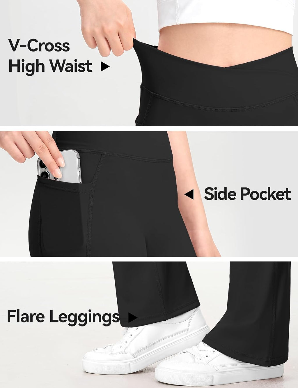 KEREDA Girls Flare Leggings High Waist Bell Bottoms for Kids Yoga Pants