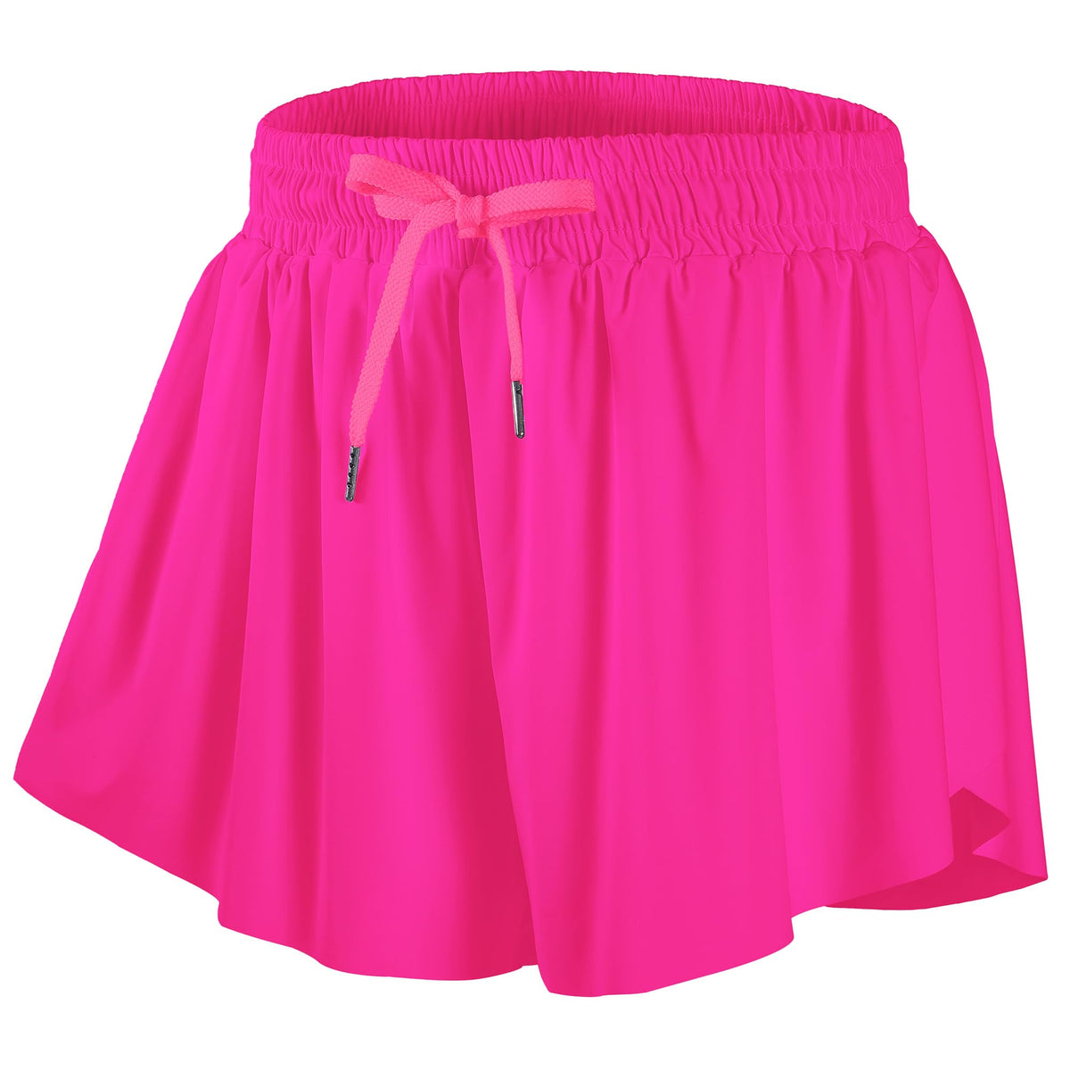 DIPUG Girls Butterfly Shorts with Pocket 2-in-1 Flowy Athletic Cheer Skorts
