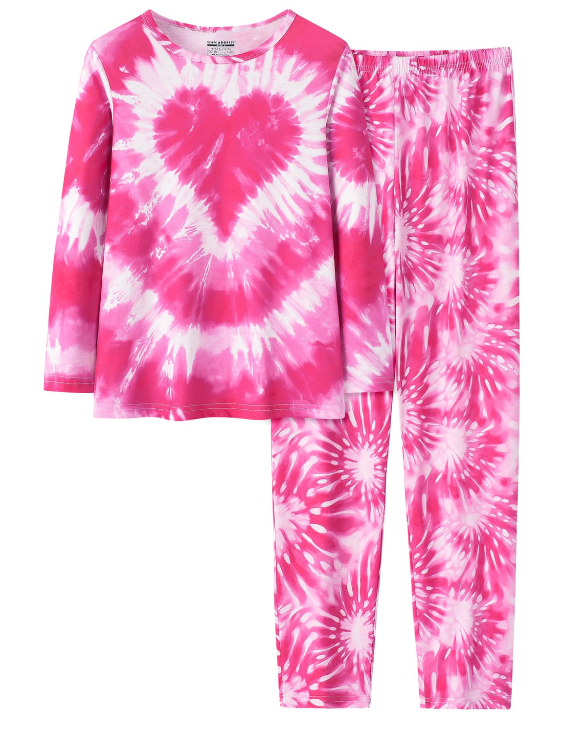 Tie Dye Pajamas for Girls Soft Butterfly Sloth Fall Clothes Big Kids Sleepwear 2-Piece Long Sleeve Set Size 6-16