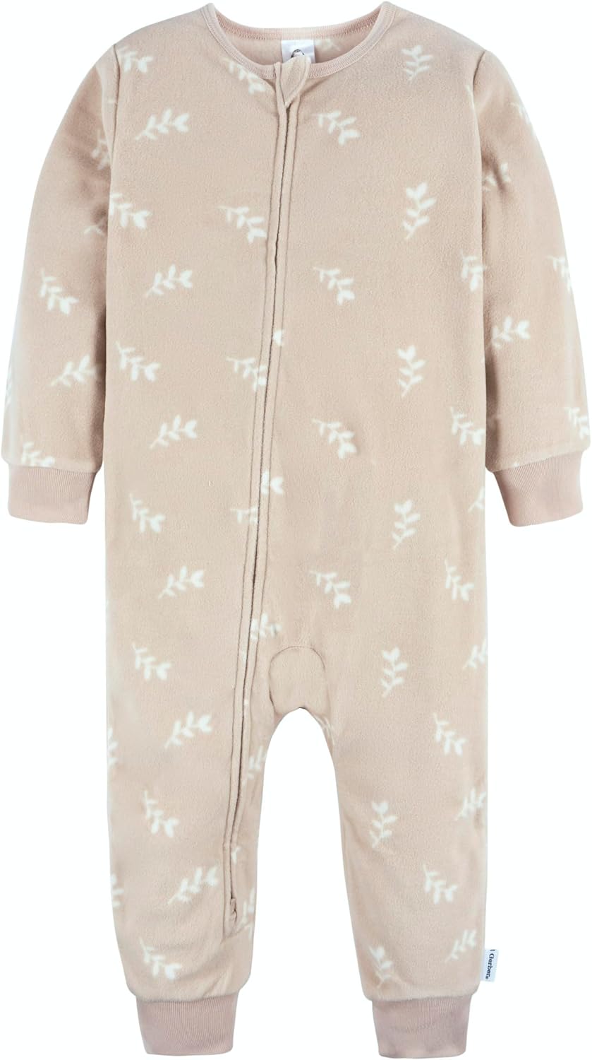 Gerber Baby & Toddler Girls Loose Fit Fleece Footless Pajamas 3-Pack