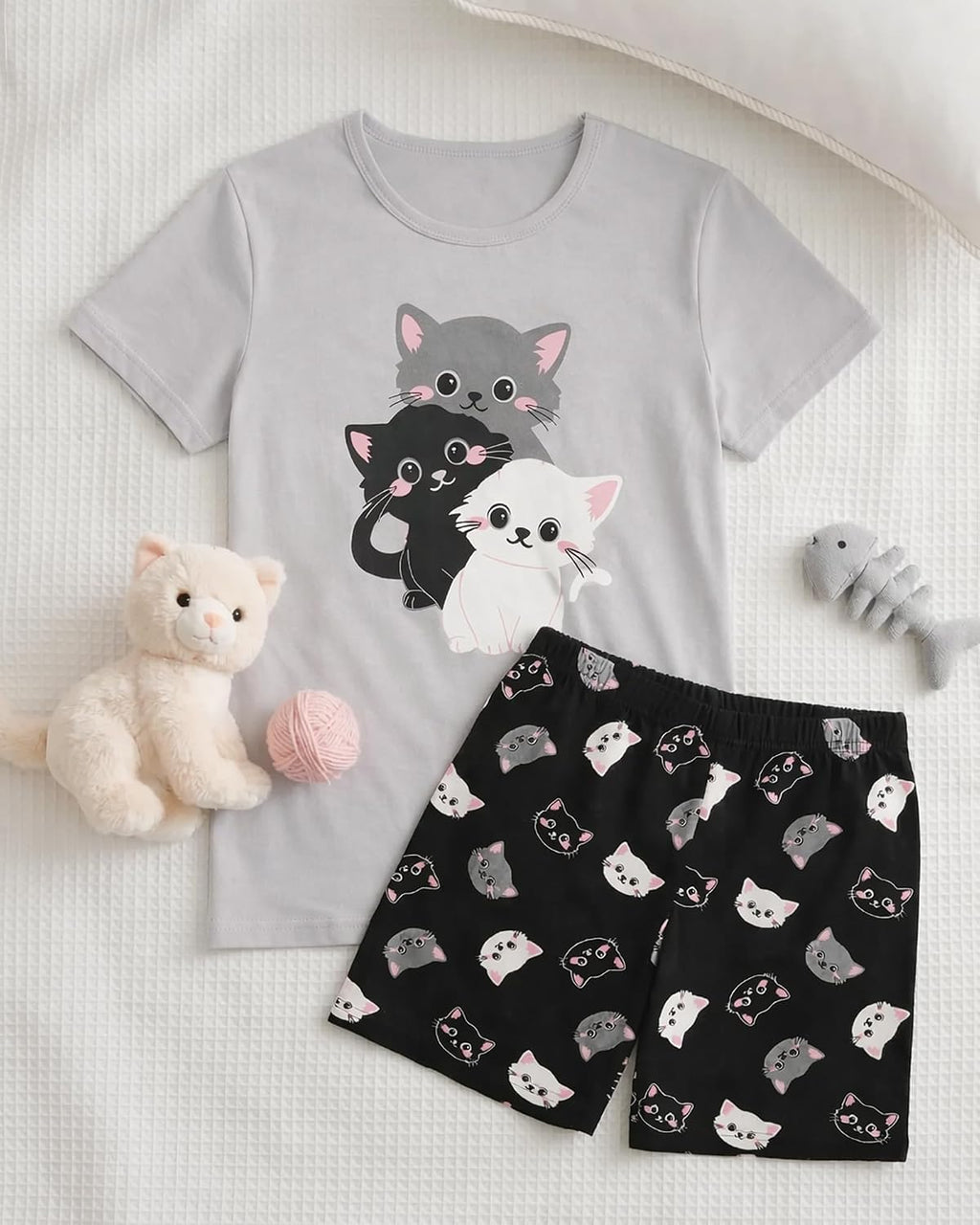 HONGTEYA Cotton Girls Clothes Kids Short Sleeve for 4-15T Years