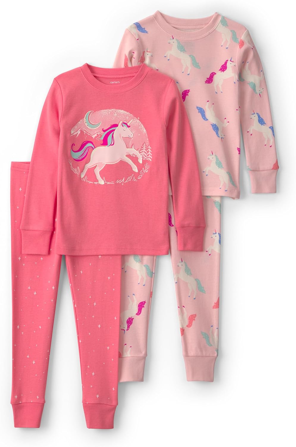 Carter's Girls' 4-piece Tight Fit Cotton Pajama Set