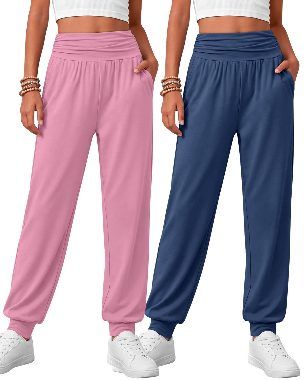 2 Pack Girls' Joggers with Pockets
