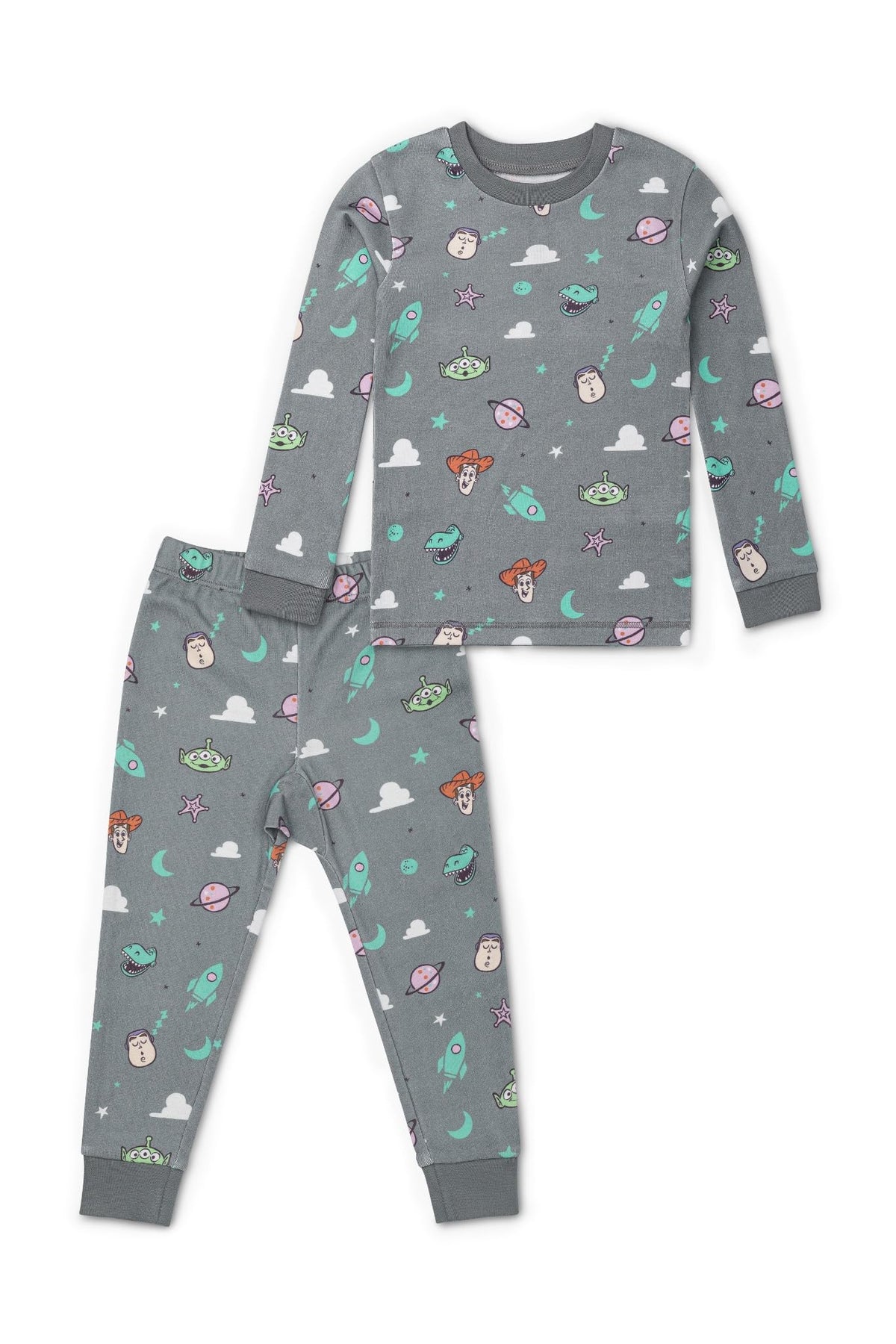 monica + andy Toddler & Kids Two Piece Pajama Set, 100% Organic Cotton Clothes for Boys & Girls, Children PJs