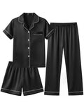 Yoofoss Girls Pajamas Set Kids Satin Pjs Short Sleeves Sleepwear