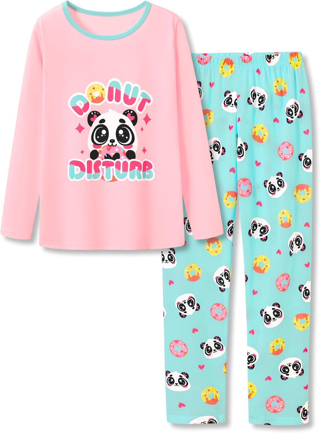 Topgal Girls Long Sleeve Pajamas, 2-Piece Top and Pants, Sizes 6-18