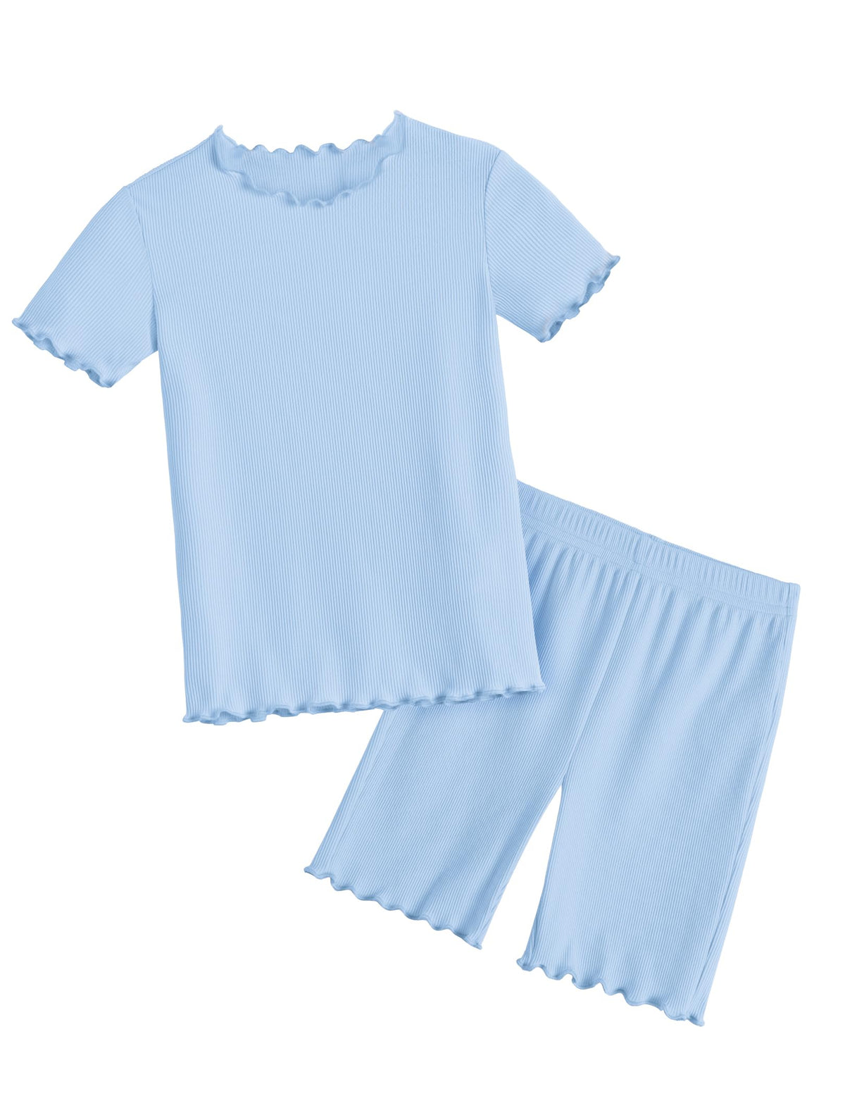Arshiner Girls Pajamas Lettuce Loungewear Snug Fit Pjs Set Kids Sleepwear