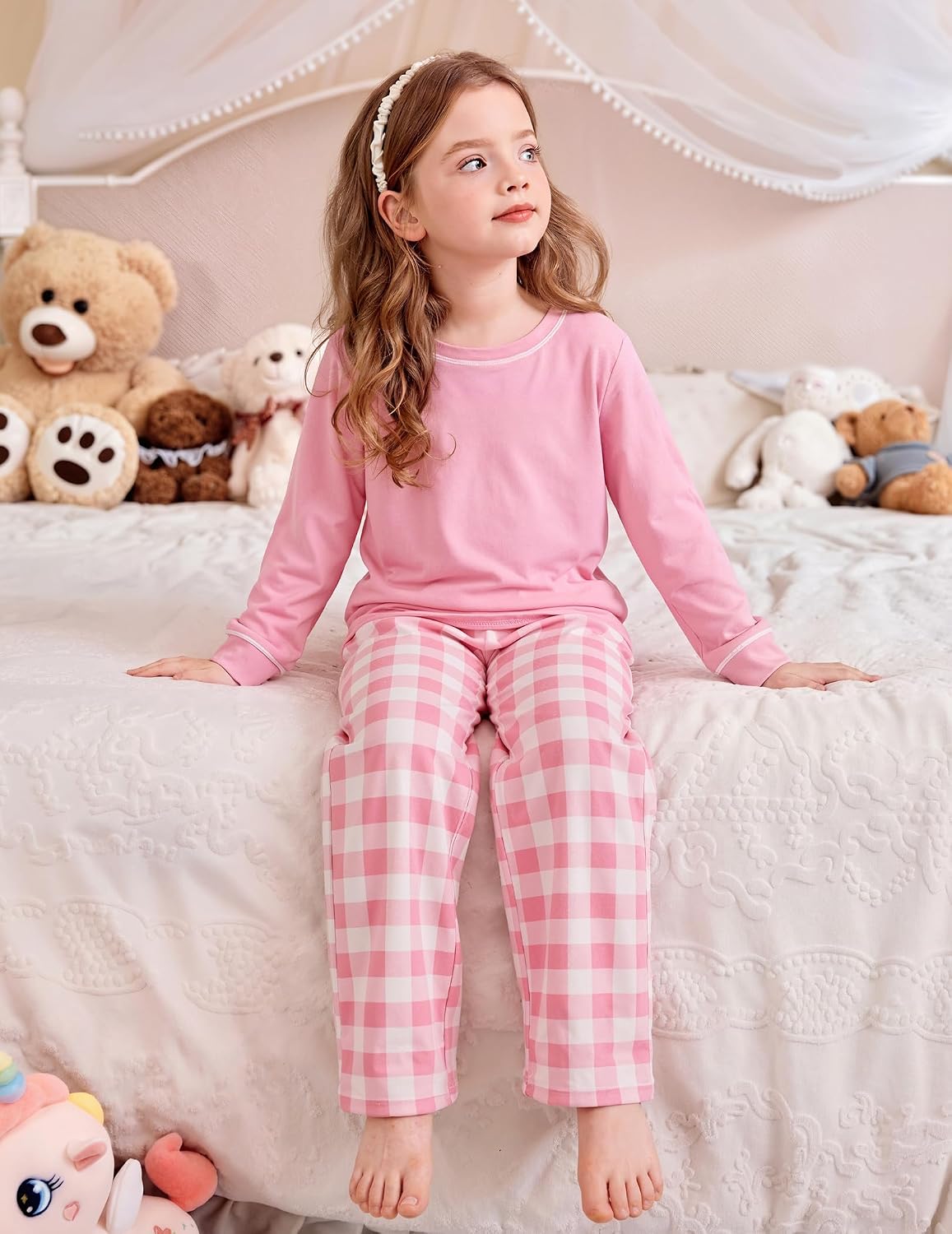 Arshiner Girls Pajamas Set 2 Piece Long Sleeve Sleepwear Cozy Pj Loungewear