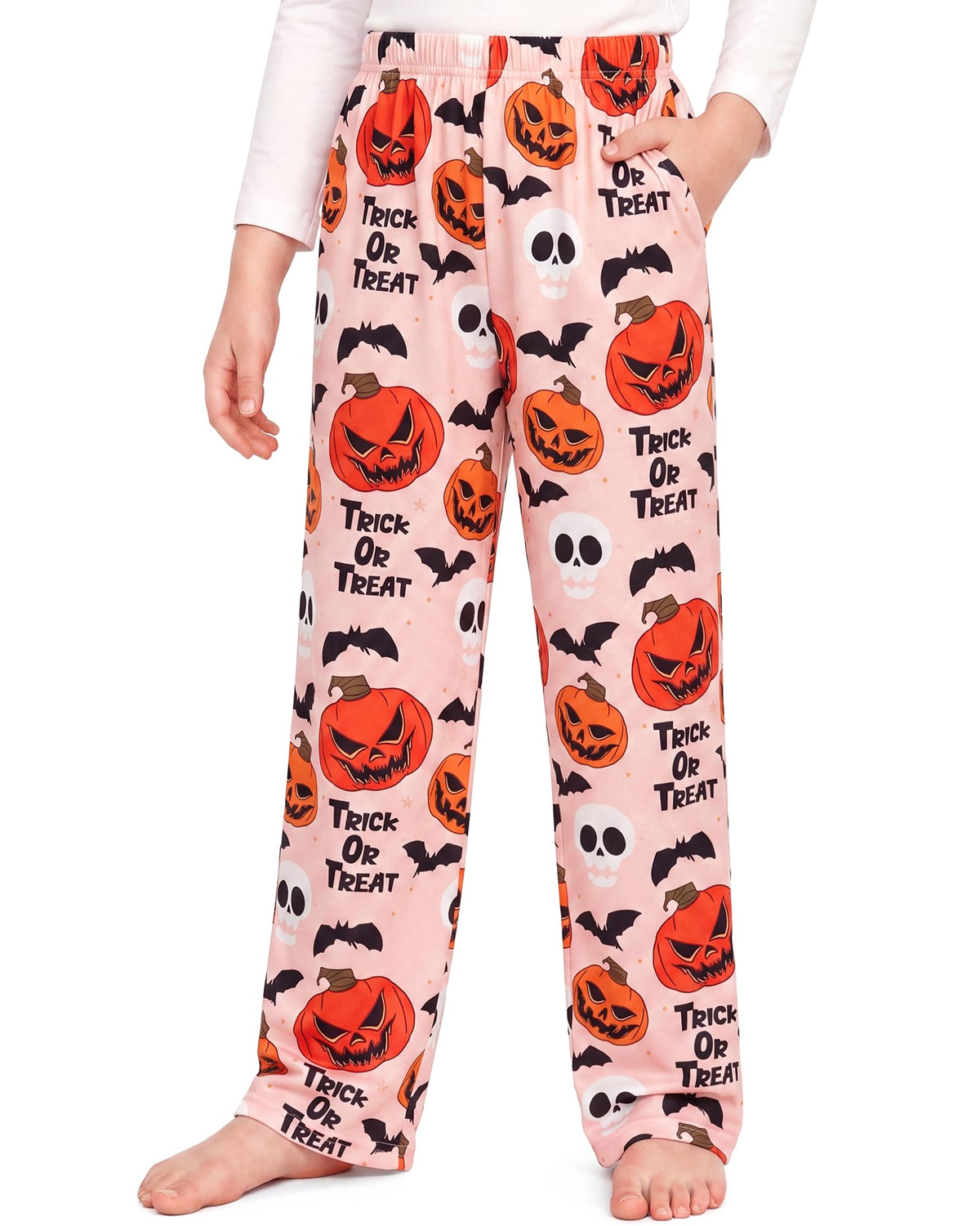 HONGTEYA Girls Christmas Pants with Pockets Soft Long Plaid Bottom