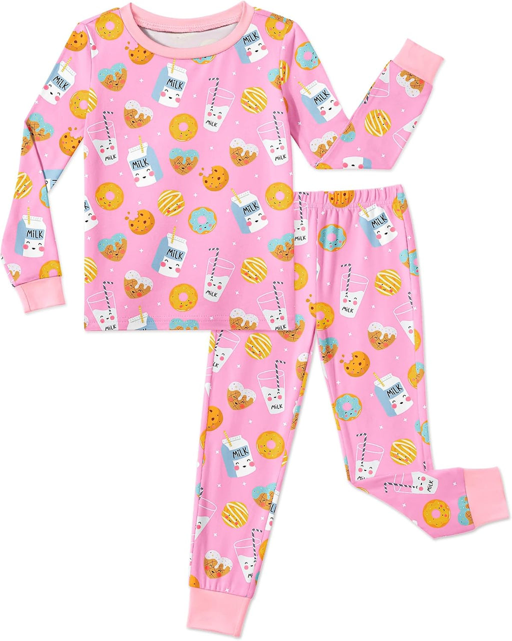 Arshiner Girls Pajamas Cute Snug Fit Long Sleeve Pjs Set Kids Sleepwear