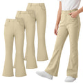 Resinta 3 Pack Girls Uniform Pants Bell Bottoms School Pants
