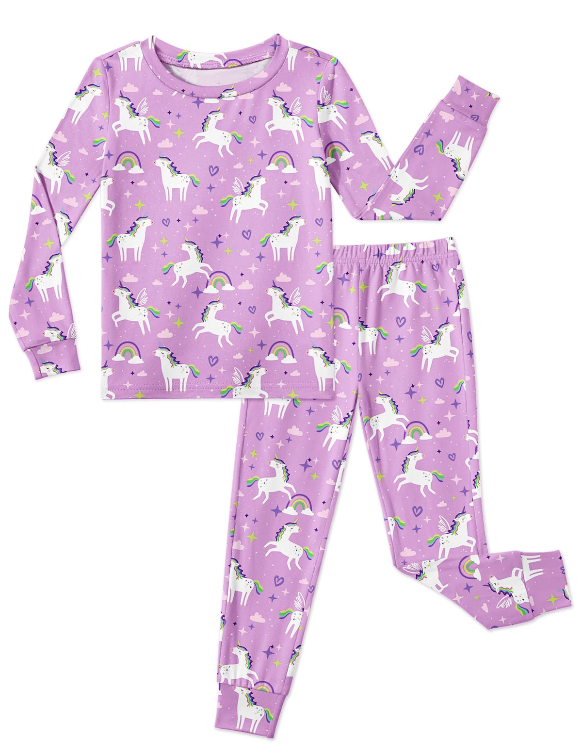 Arshiner Girls Pajamas Cute Snug Fit Long Sleeve Pjs Set Kids Sleepwear