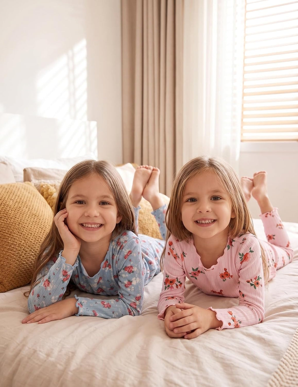 Arshiner Pajamas for Girls Long Sleeve Sleepwear Kids Snug Fit Lettuce Pjs