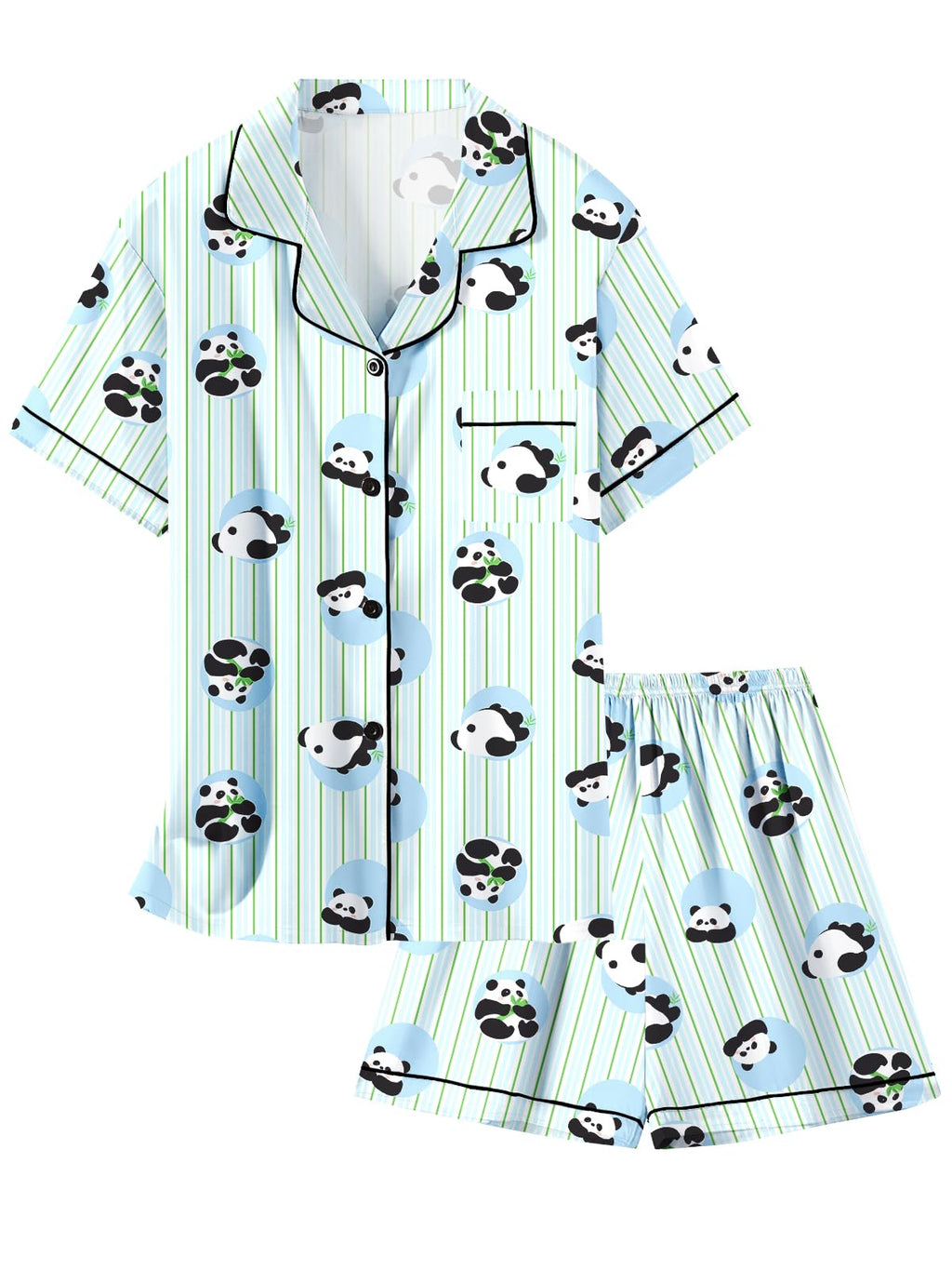 Girls & Womens Satin Pajamas Set, Silk Button-Down Sleepwear 2 Piece Nightwear, 3 Years - Women XXL
