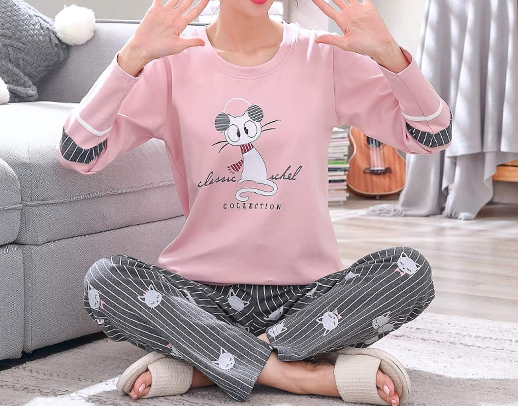 Vopmocld Big Girls Winter Long Sleeve Pajamas 2PCS Cotton Blend Sleepwear