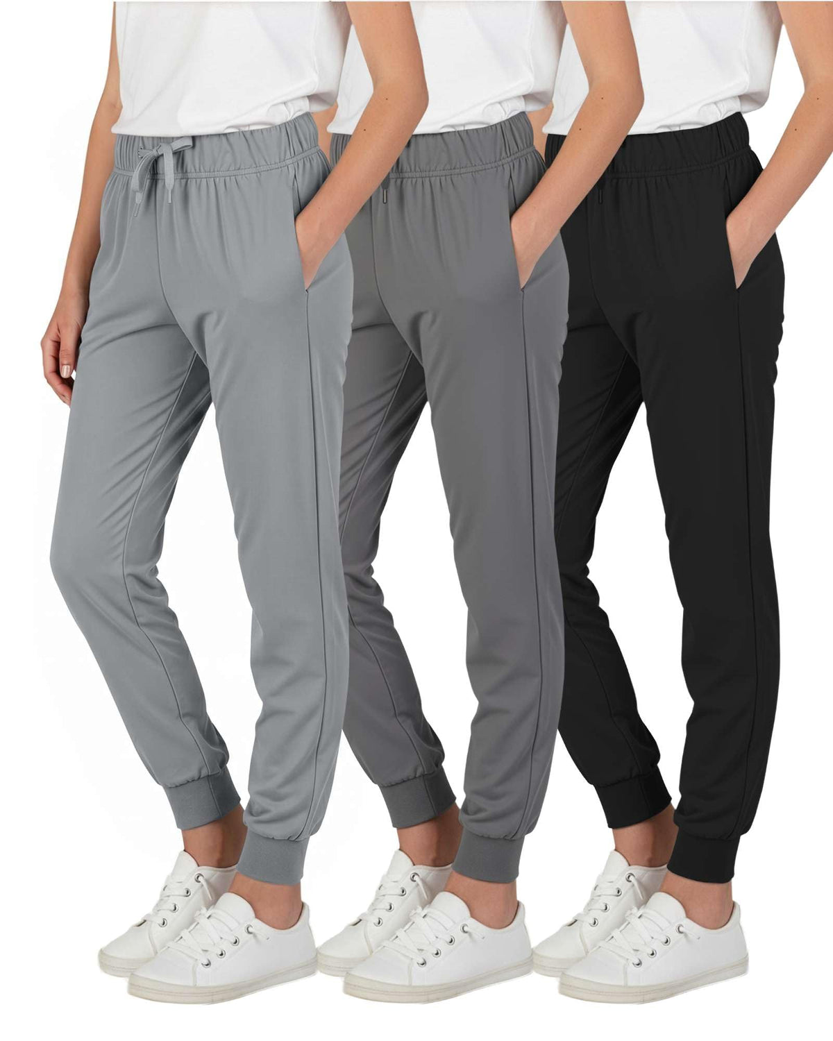 3 Pack Girls' Joggers Sweatpants Pants Athletic Yoga Pockets Kids Teen