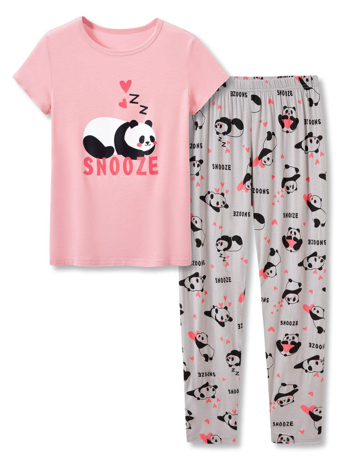 Tebbis Girls Modal Summer Pajama Set Cute Printed Short Sleeves Sizes 6-18