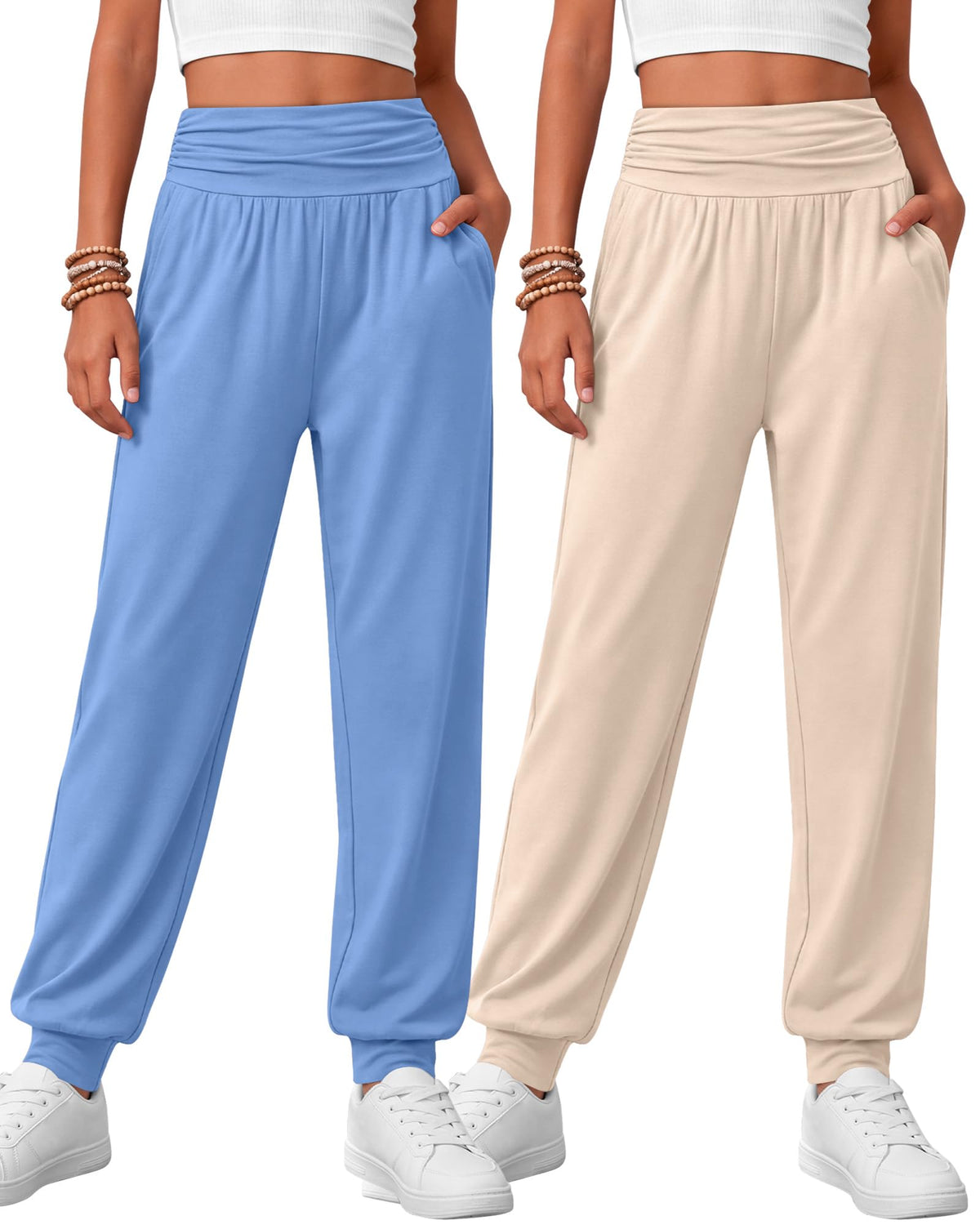 2 Pack Girls' Joggers with Pockets