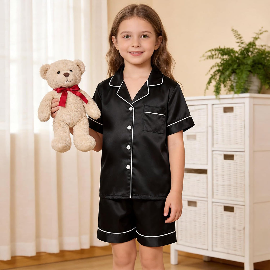 HONGTEYA 3 Piece Girls Clothes Set, Silk Satin Teens Outfit Size 8-15 Years