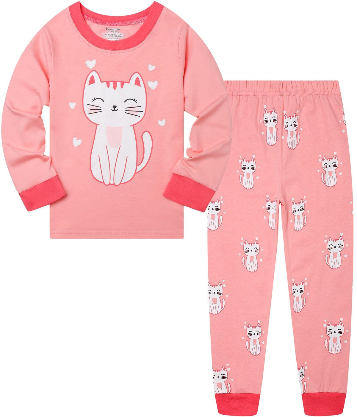 Little Girls Pajamas Sets Baby Girl 2Pcs 100% Cotton Pjs Kids Long Sleeve Sleepwear
