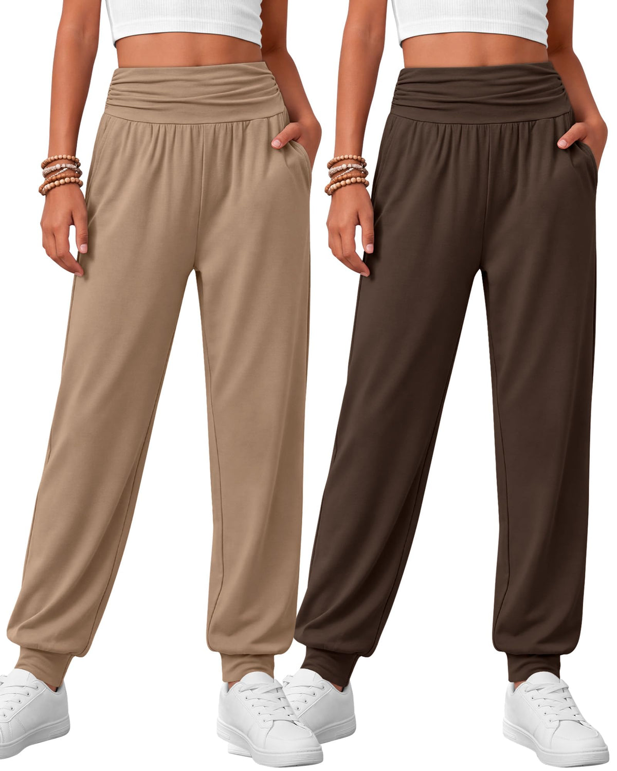 2 Pack Girls' Joggers with Pockets
