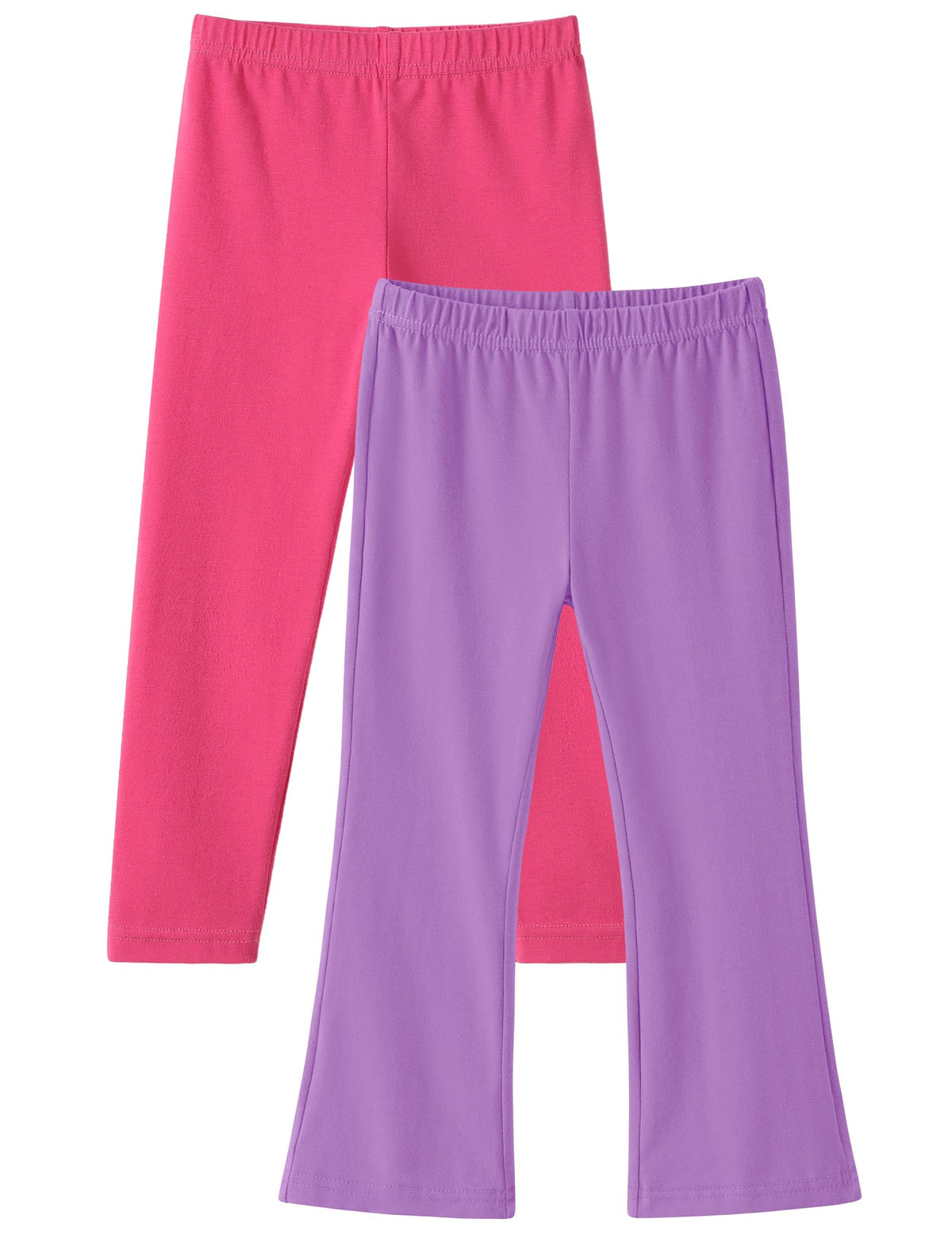 2 Pack Toddler Girls Flare Pants Baby Cotton Leggings Size 18M-5T