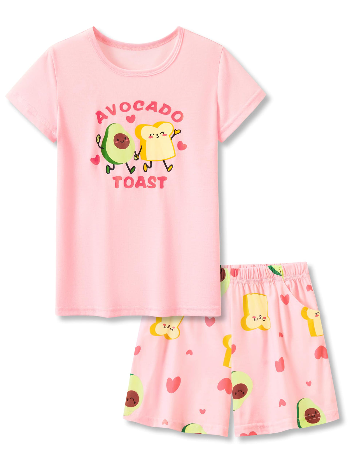 Tebbis Girls Pajama Set Tie Dye Cute Prints Tee & Shorts Sizes 6-18