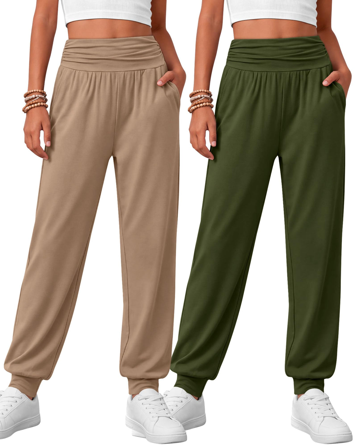 2 Pack Girls' Joggers with Pockets