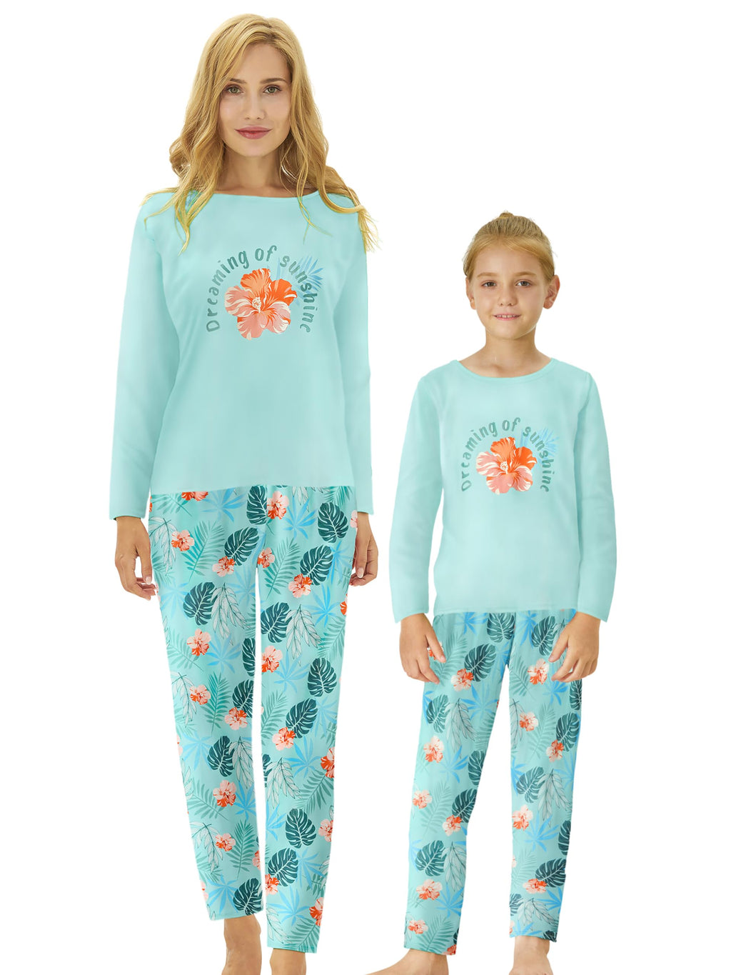Tebbis Girls Long Sleeve Pants 2 Piece Trendy Print Pajama Set Size 6-18