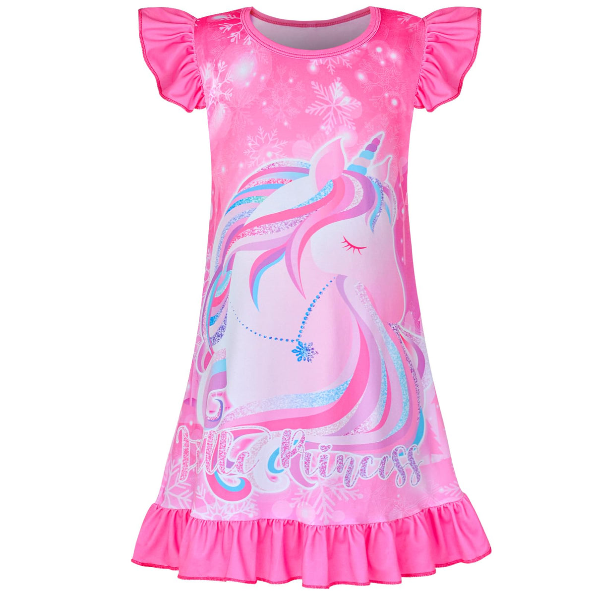 Sylfairy Girls Nightgowns, Unicorn Nightgown Princess Pajama Dresses for Girls Sleepwear Nightie