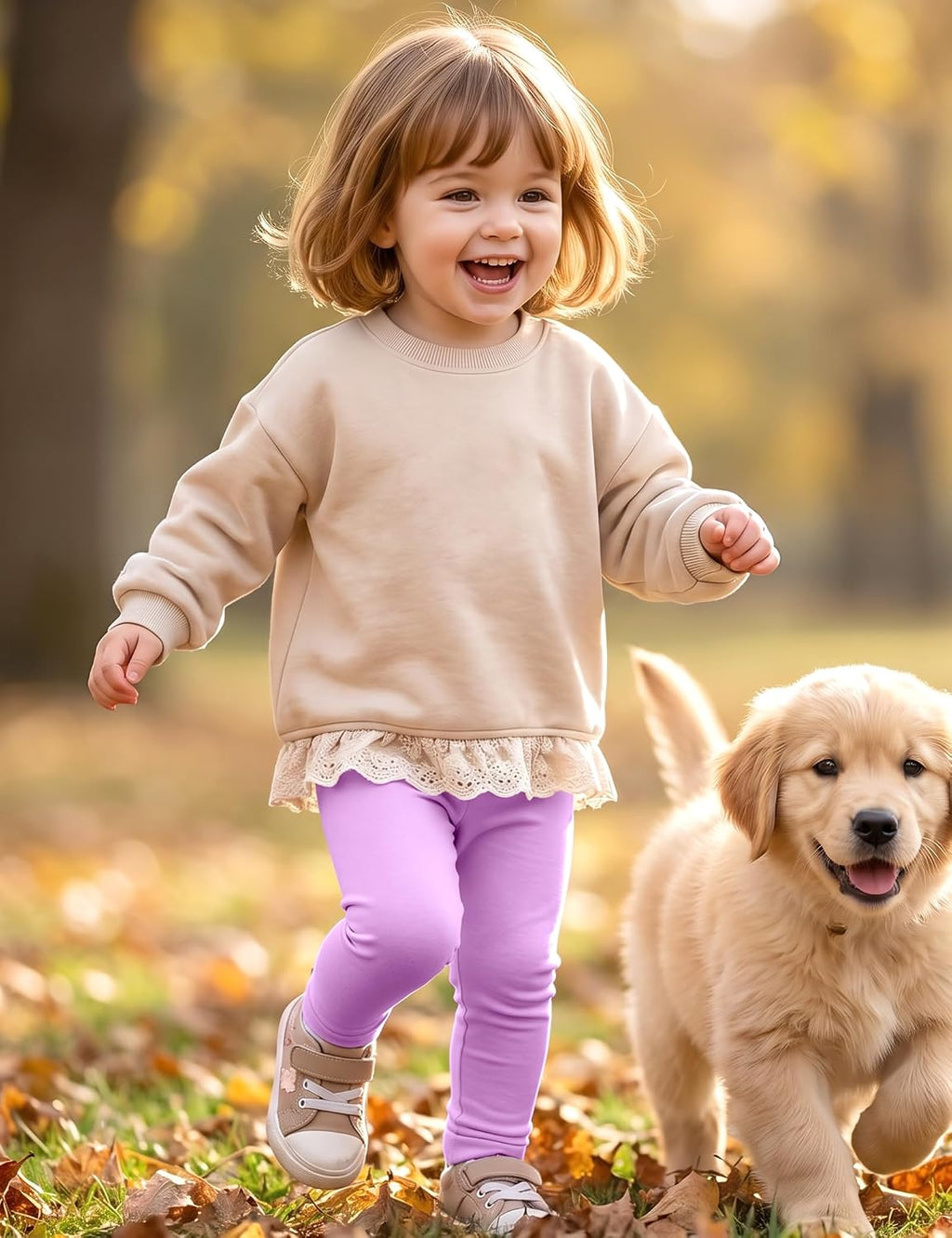 4 Pack Toddler Girl Leggings Girls Cotton Basic Solid Color Pants